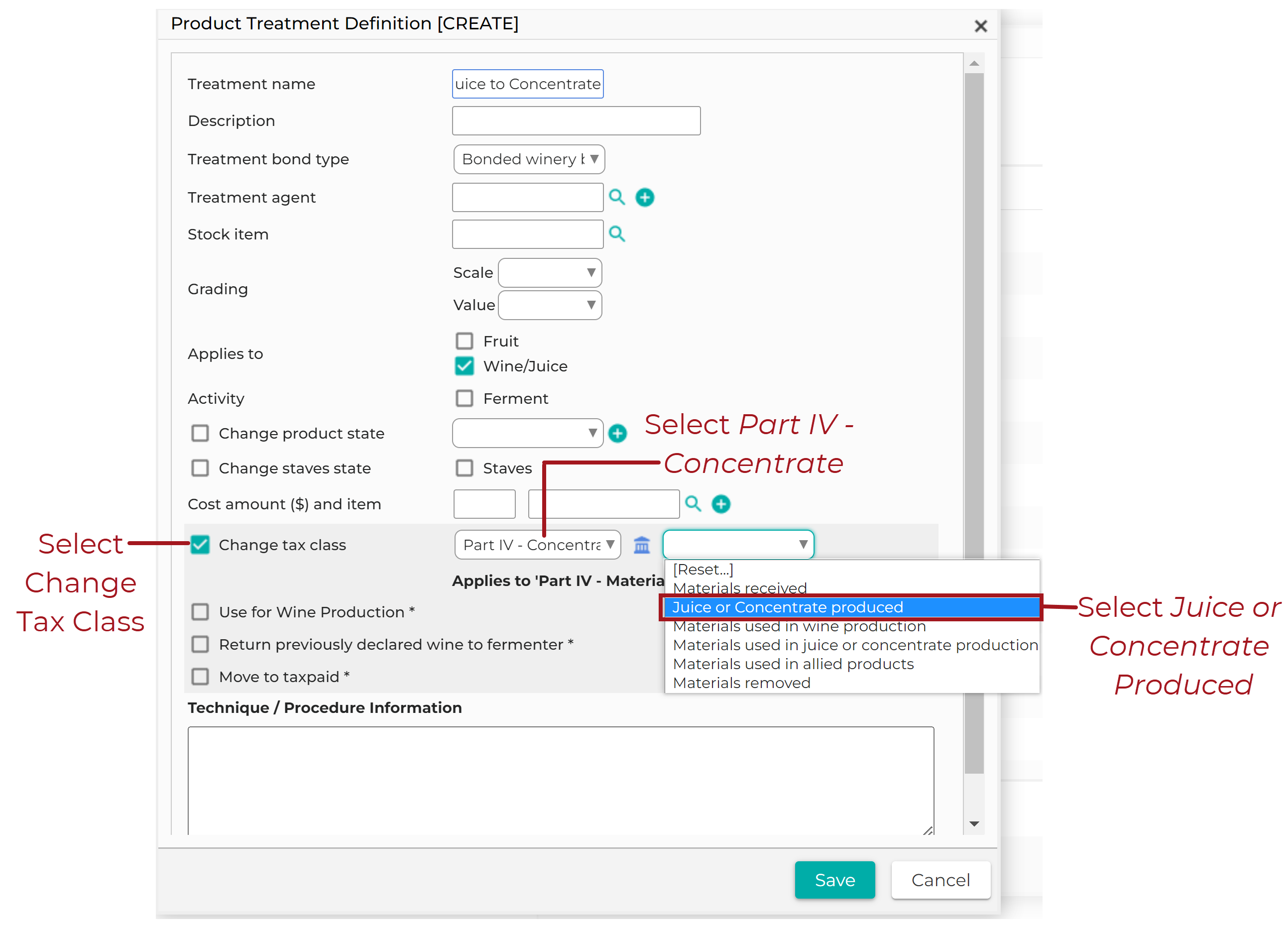 Product Treatment Definition Create - Juice to Concentrate 20230713.png