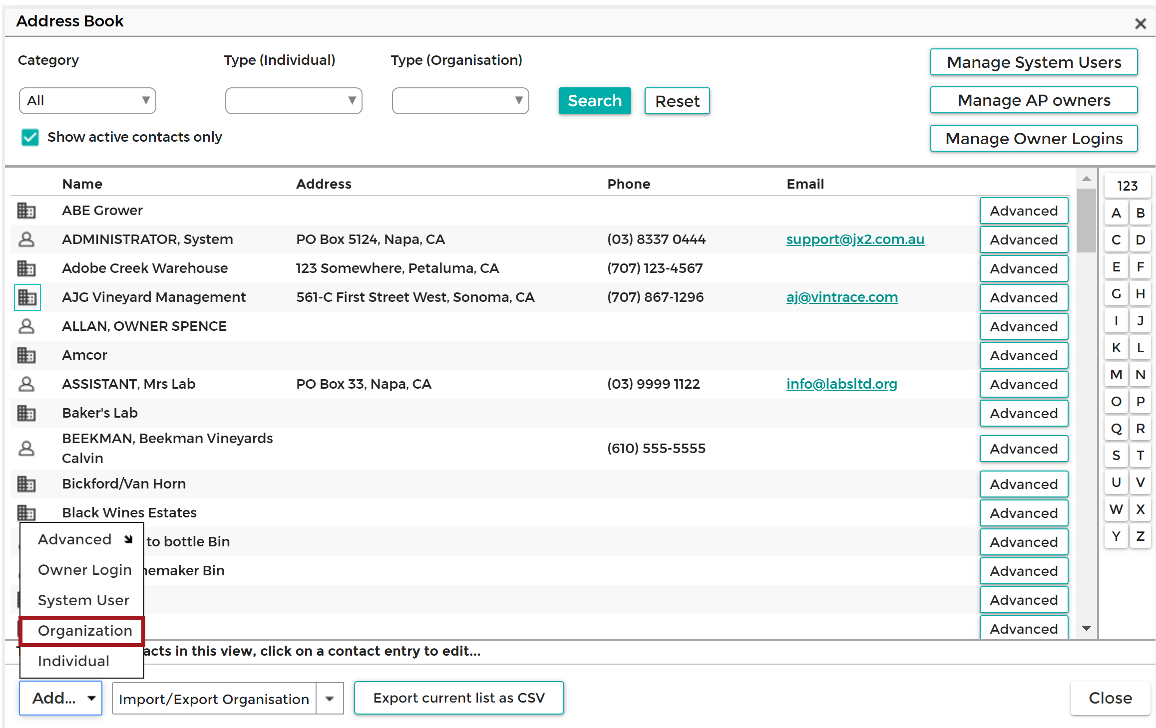 ETS Lab Integration – vintrace
