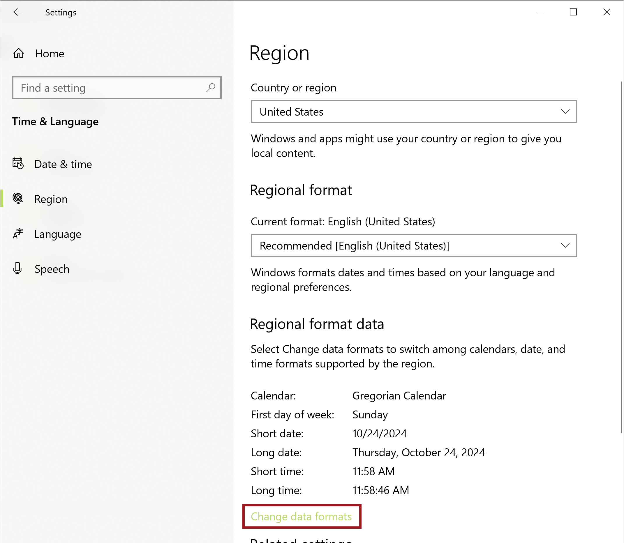 Windows 10 - Change Data Formats 20241024.png